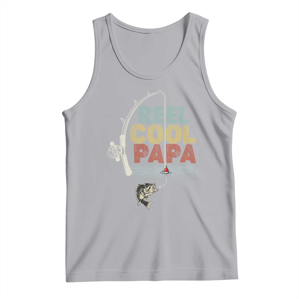 Fishing Dad Tank Top Reel Cool Papa Retro Vintage TS02 Athletic Heather Print Your Wear