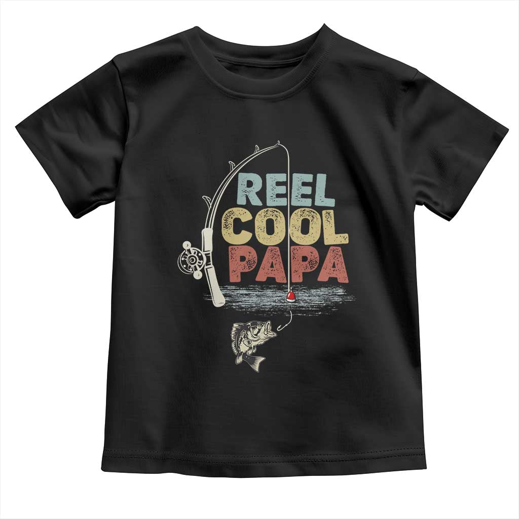 Fishing Dad Toddler T Shirt Reel Cool Papa Retro Vintage TS02 Black Print Your Wear
