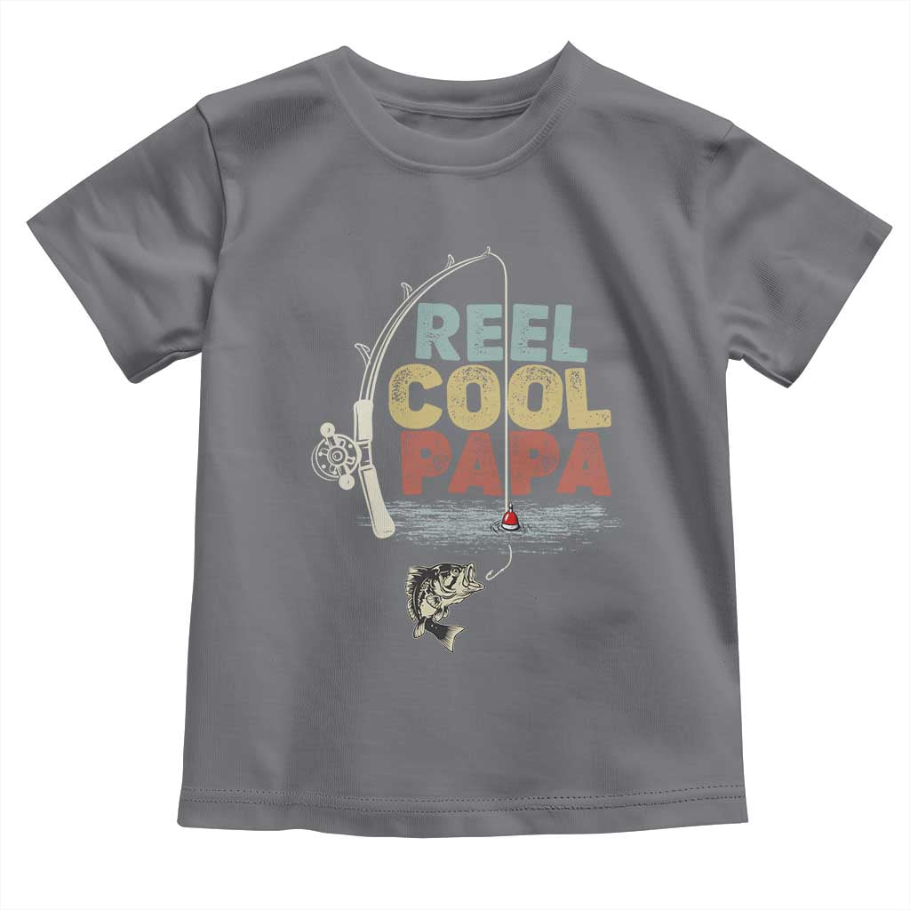 Fishing Dad Toddler T Shirt Reel Cool Papa Retro Vintage TS02 Charcoal Print Your Wear