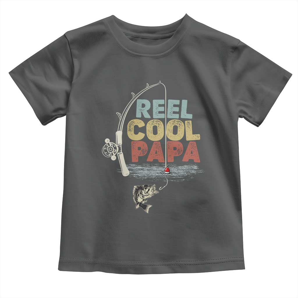 Fishing Dad Toddler T Shirt Reel Cool Papa Retro Vintage TS02 Dark Heather Print Your Wear