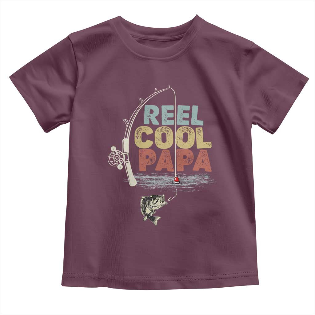 Fishing Dad Toddler T Shirt Reel Cool Papa Retro Vintage TS02 Maroon Print Your Wear