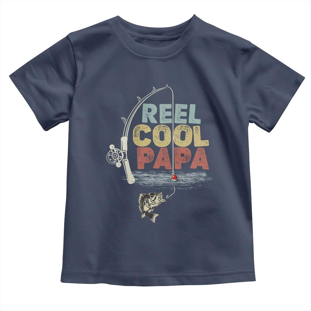 Fishing Dad Toddler T Shirt Reel Cool Papa Retro Vintage TS02 Navy Print Your Wear
