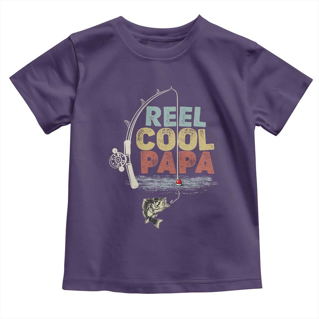 Fishing Dad Toddler T Shirt Reel Cool Papa Retro Vintage TS02 Purple Print Your Wear