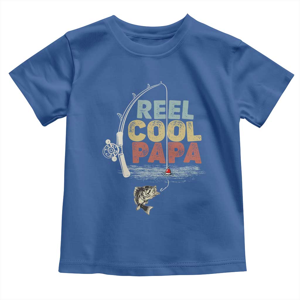 Fishing Dad Toddler T Shirt Reel Cool Papa Retro Vintage TS02 Royal Blue Print Your Wear