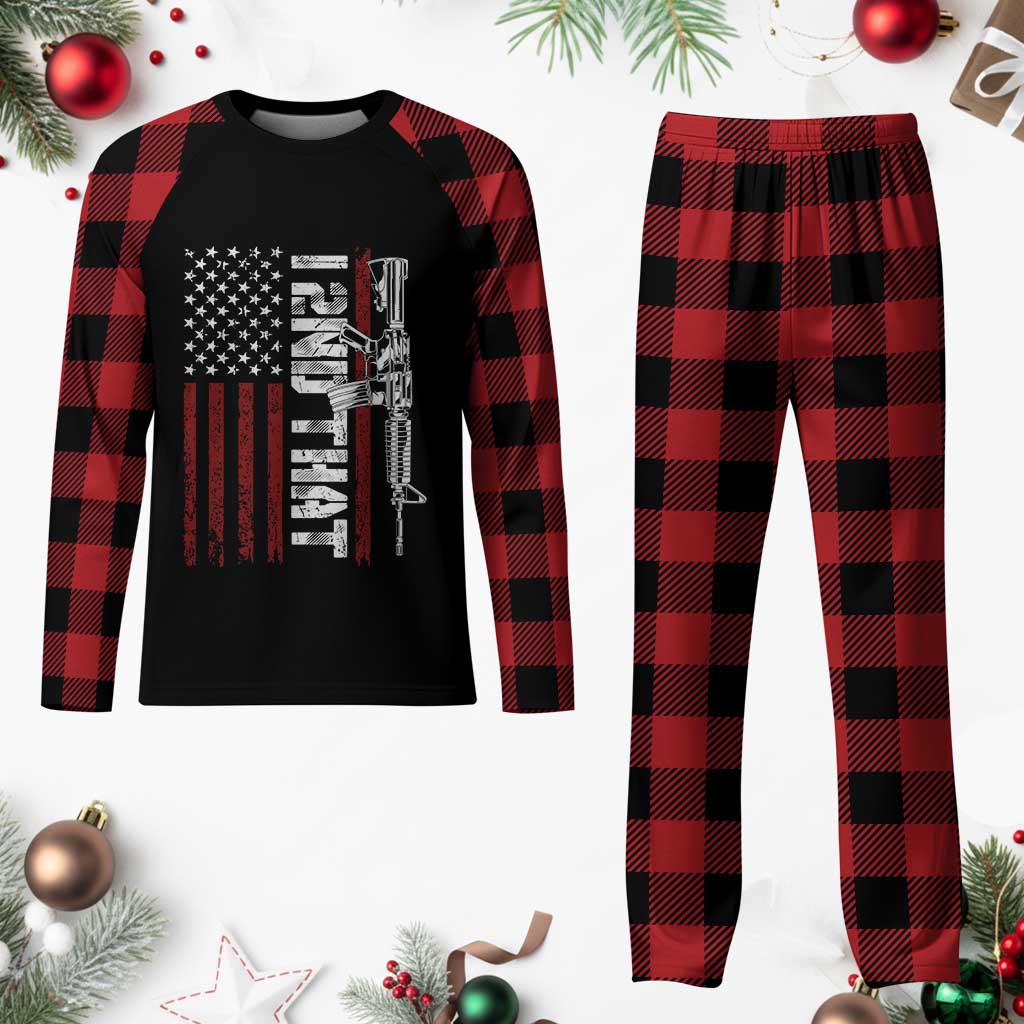 Gun Rights Patriotic Plaid Pajama Set I 2nd That Second Amendment Pro Gun American Flag TS02 Buffalo Plaid Print Your Wear