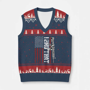 Gun Rights Patriotic V-Neck Knit Sweater Vest I 2nd That Second Amendment Pro Gun American Flag TS02 Navy Red Print Your Wear