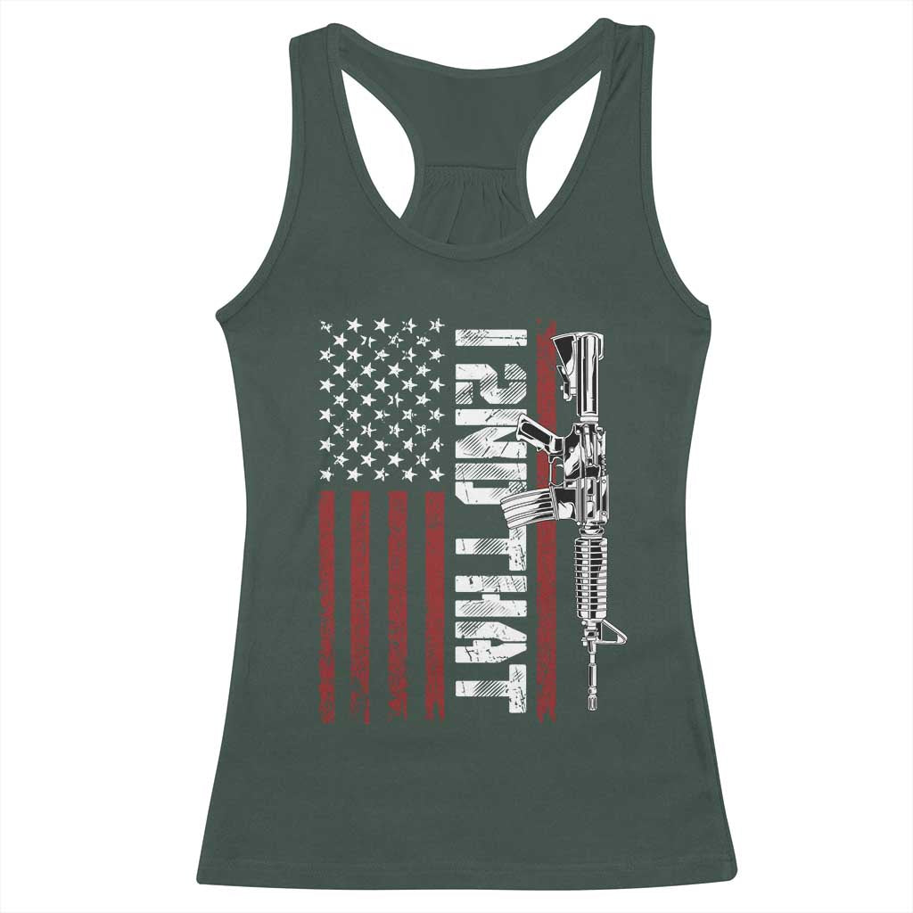 Gun Rights Patriotic Racerback Tank Top I 2nd That Second Amendment Pro Gun American Flag TS02 Dark Forest Green Print Your Wear