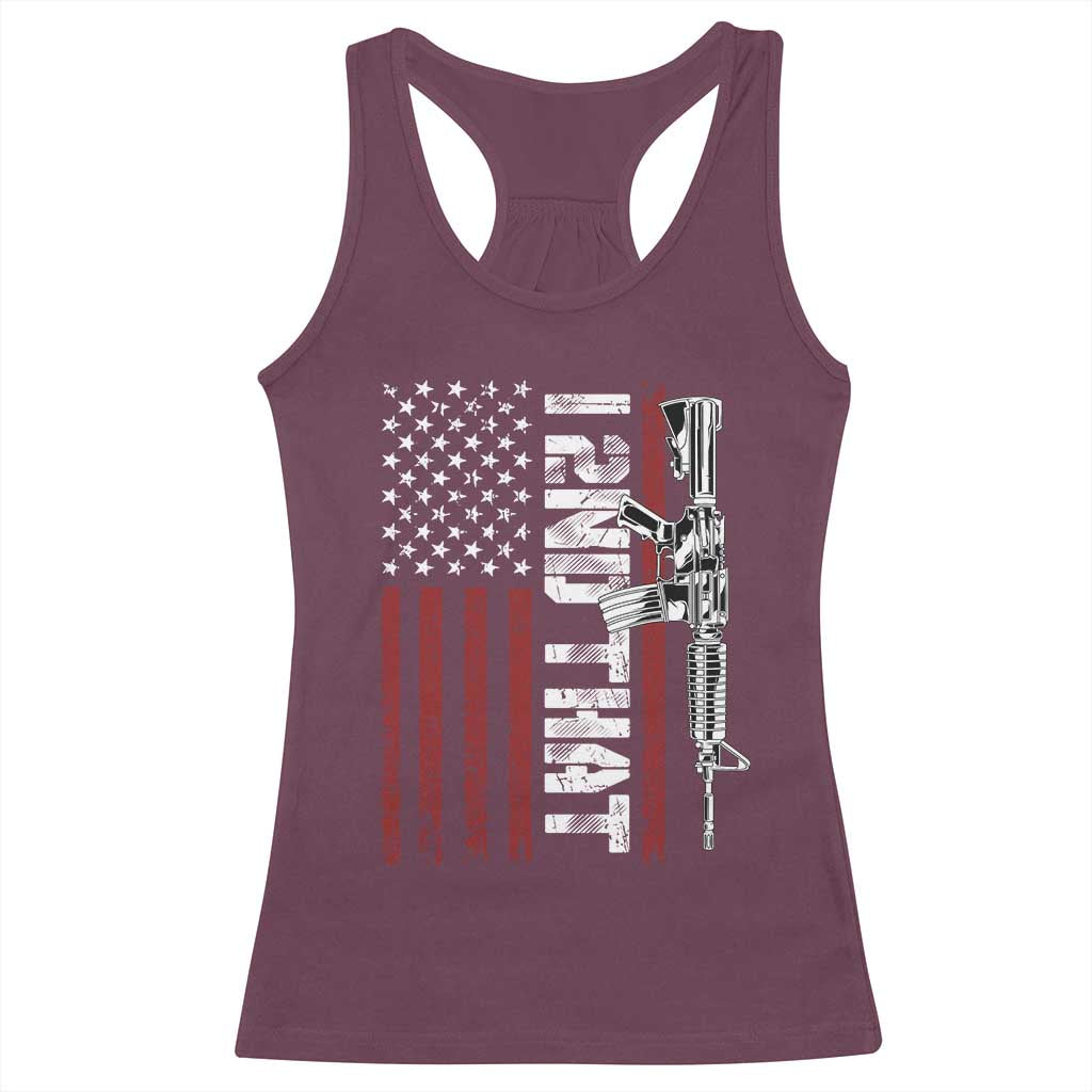 Gun Rights Patriotic Racerback Tank Top I 2nd That Second Amendment Pro Gun American Flag TS02 Maroon Print Your Wear
