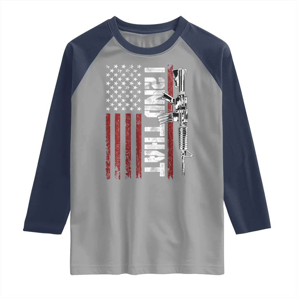 Gun Rights Patriotic Raglan Shirt I 2nd That Second Amendment Pro Gun American Flag TS02 Sport Gray Navy Print Your Wear