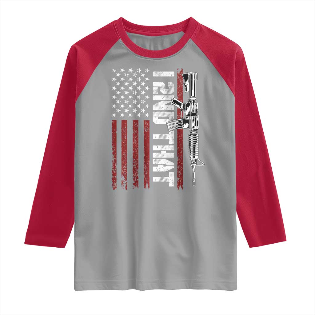 Gun Rights Patriotic Raglan Shirt I 2nd That Second Amendment Pro Gun American Flag TS02 Sport Gray Red Print Your Wear