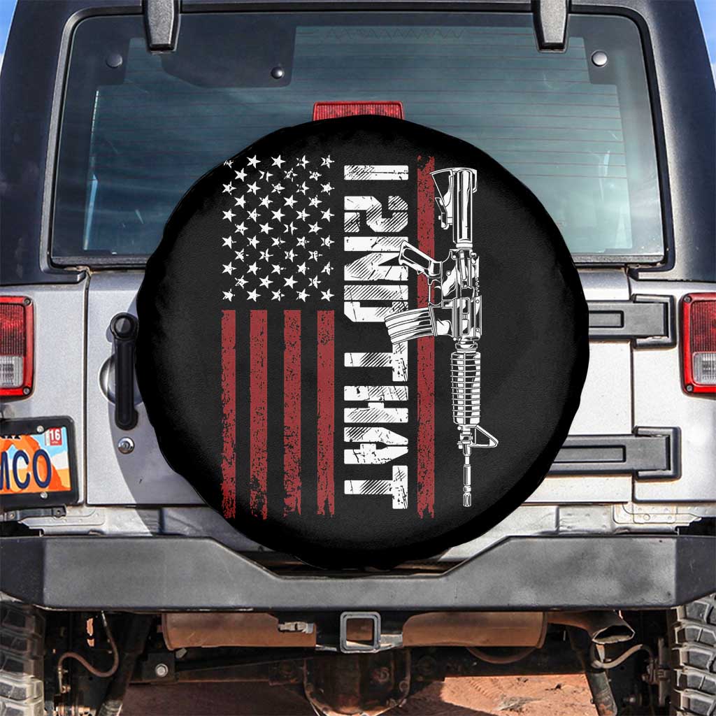Gun Rights Patriotic Spare Tire Cover I 2nd That Second Amendment Pro Gun American Flag TS02 No hole Black Print Your Wear