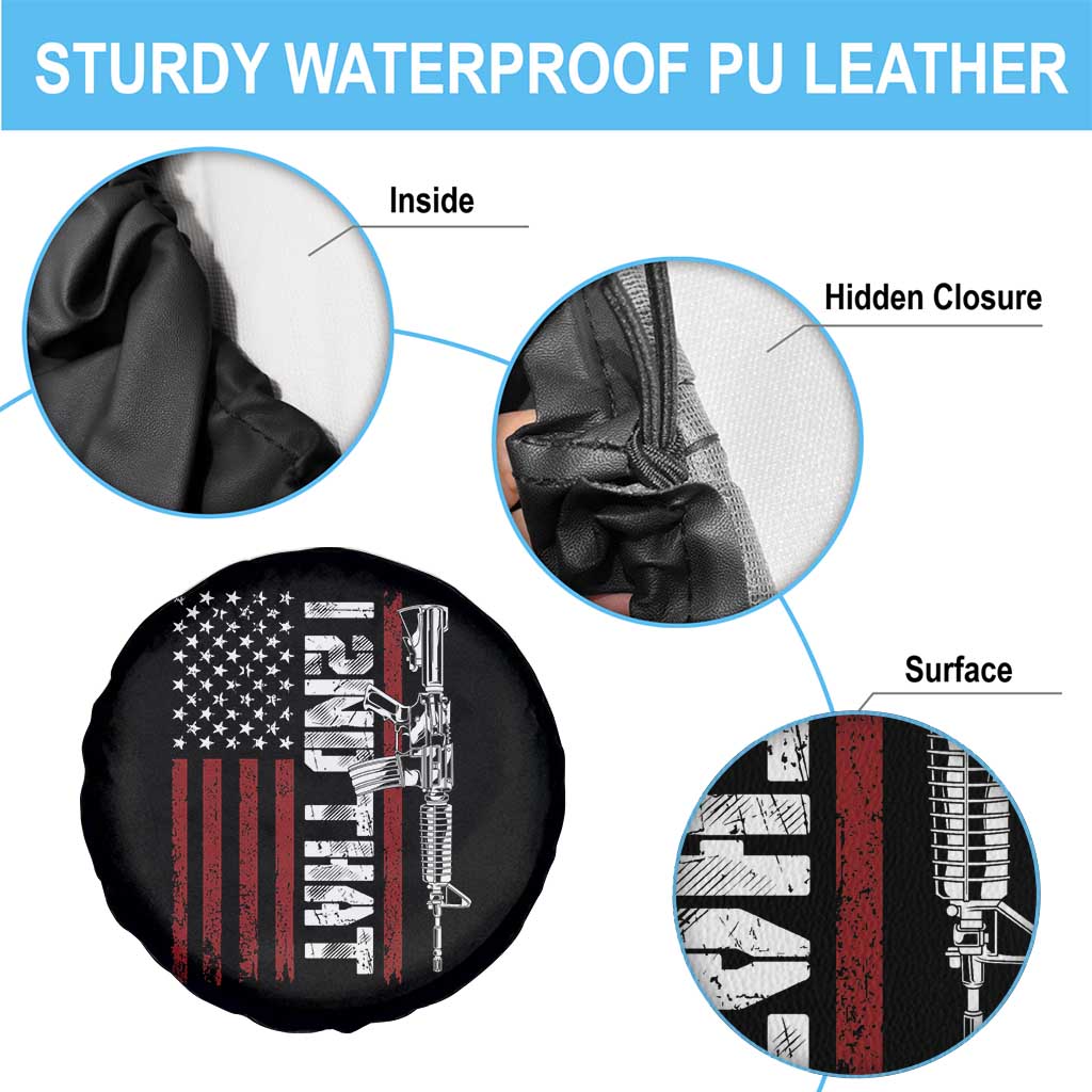 Gun Rights Patriotic Spare Tire Cover I 2nd That Second Amendment Pro Gun American Flag TS02 Print Your Wear