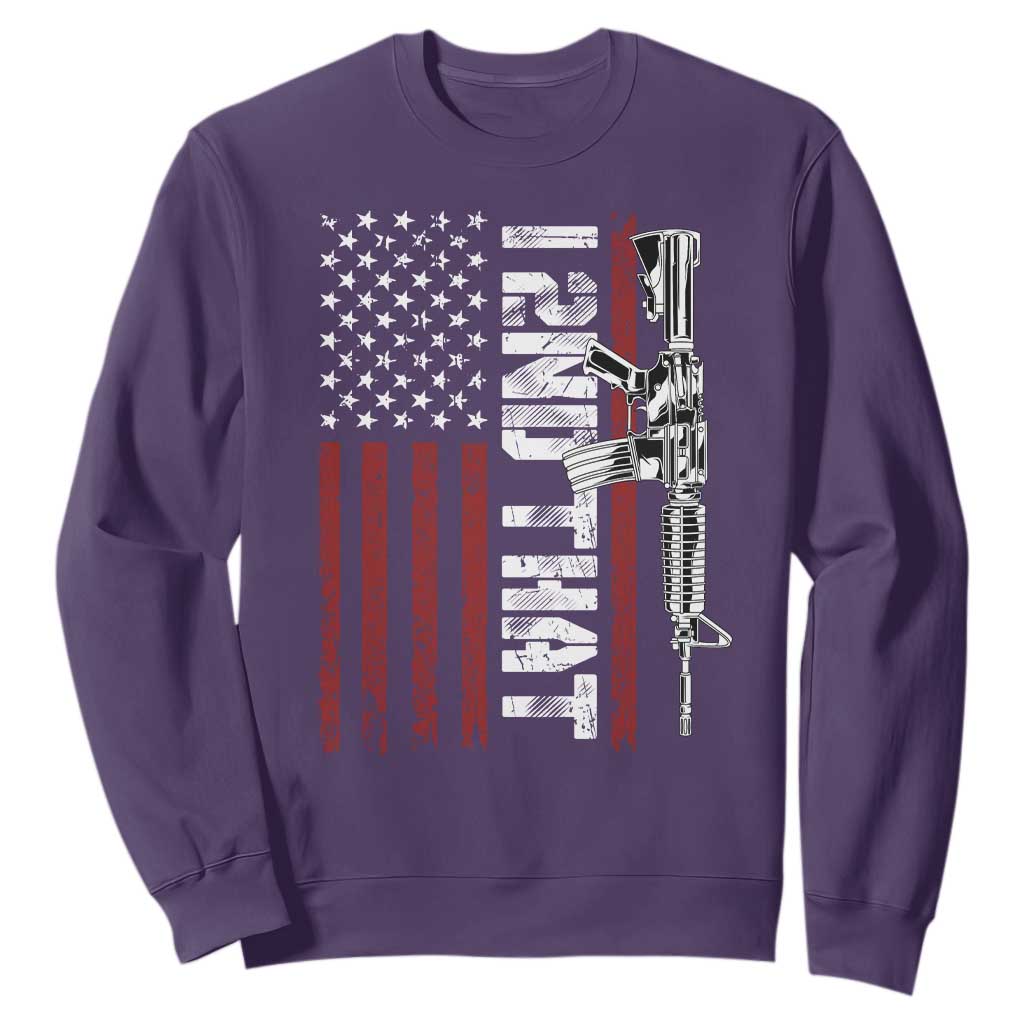 Gun Rights Patriotic Sweatshirt I 2nd That Second Amendment Pro Gun American Flag TS02 Purple Print Your Wear