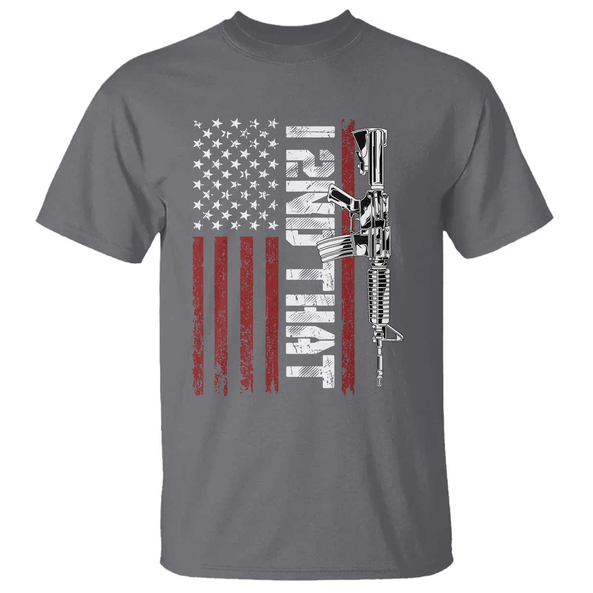 Gun Rights Patriotic T Shirt I 2nd That Second Amendment Pro Gun American Flag TS02 Charcoal Print Your Wear