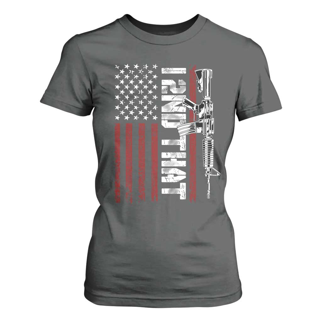 Gun Rights Patriotic T Shirt For Women I 2nd That Second Amendment Pro Gun American Flag TS02 Dark Heather Print Your Wear