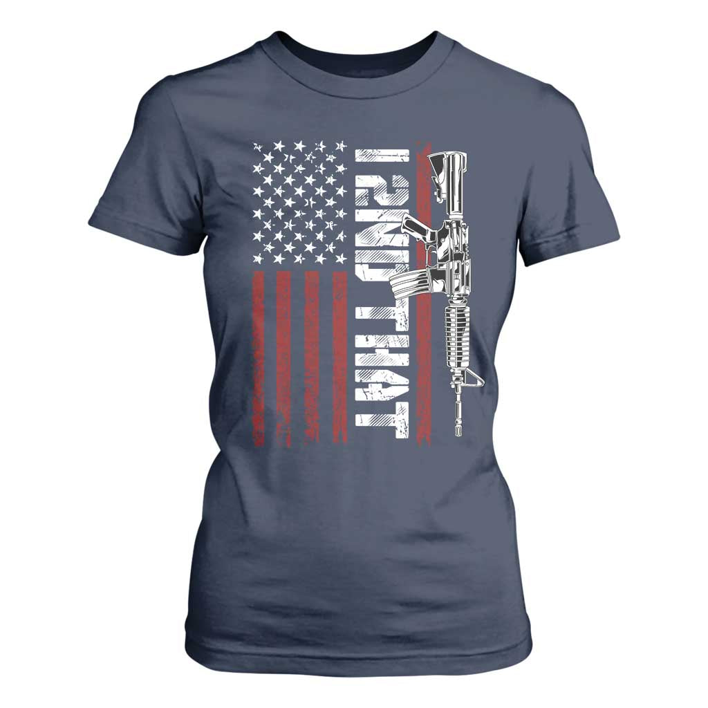 Gun Rights Patriotic T Shirt For Women I 2nd That Second Amendment Pro Gun American Flag TS02 Navy Print Your Wear