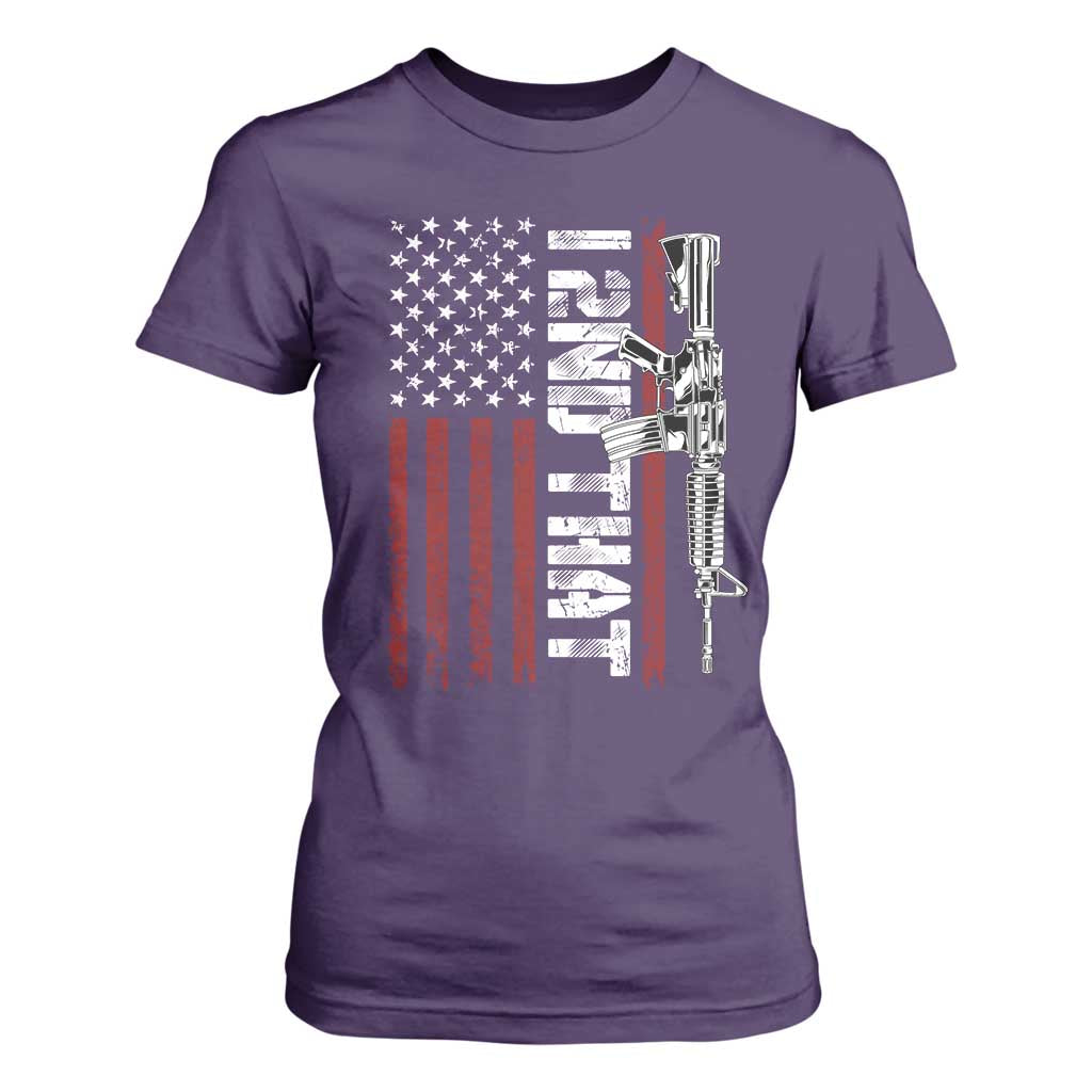 Gun Rights Patriotic T Shirt For Women I 2nd That Second Amendment Pro Gun American Flag TS02 Purple Print Your Wear
