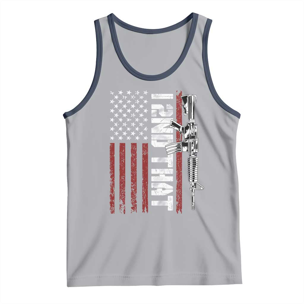 Gun Rights Patriotic Tank Top I 2nd That Second Amendment Pro Gun American Flag TS02 Athletic Heather Navy Print Your Wear