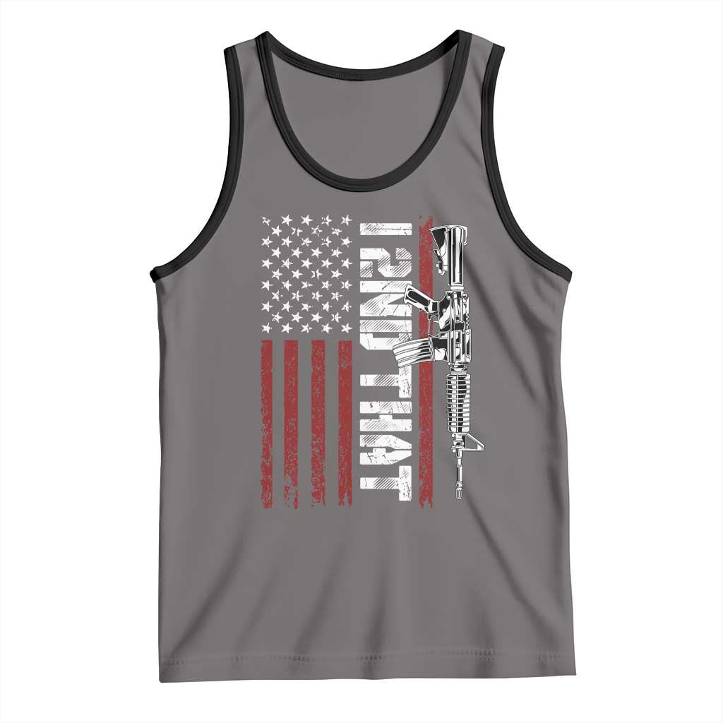 Gun Rights Patriotic Tank Top I 2nd That Second Amendment Pro Gun American Flag TS02 Deep Heather Black Print Your Wear
