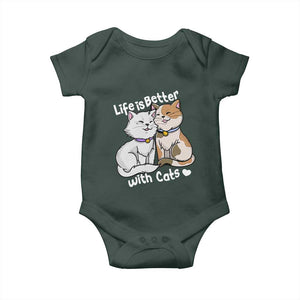 Cat Lover Baby Onesie Life Is Better With Cats Cute TS02 Print Your Wear