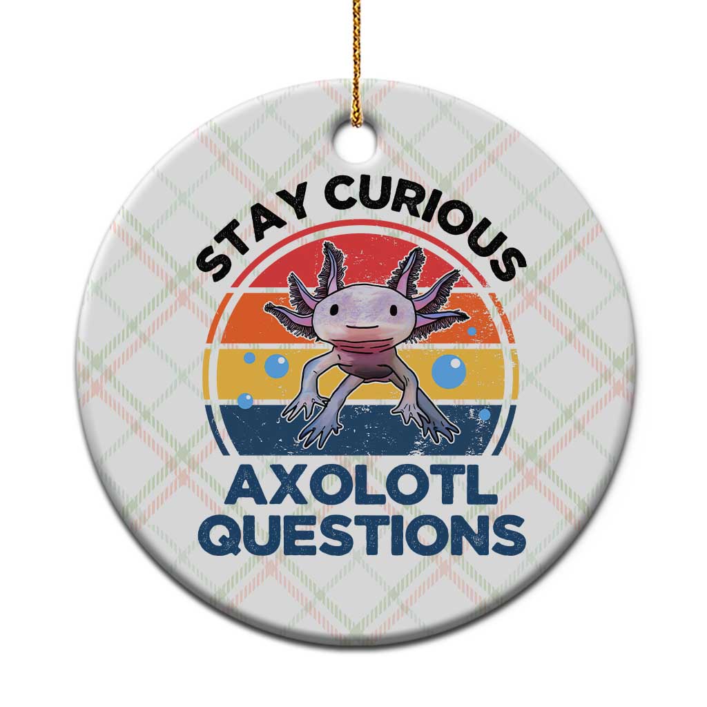 Funny Axolotl Pun Ceramic Ornament I Stay Curious Axolotl Question Retro TS02 1pc Christmas Plaid Print Your Wear