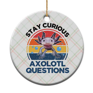 Funny Axolotl Pun Ceramic Ornament I Stay Curious Axolotl Question Retro TS02 1pc Christmas Plaid Print Your Wear