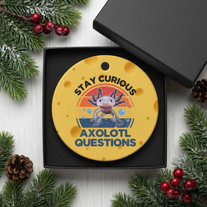 Funny Axolotl Pun Ceramic Ornament I Stay Curious Axolotl Question Retro TS02 1pc Yellow Cheese Print Your Wear