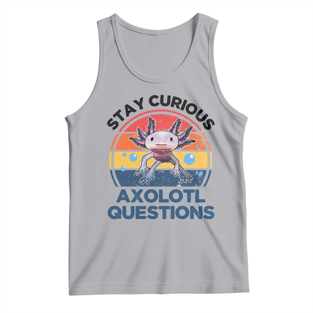 Funny Axolotl Pun Tank Top I Stay Curious Axolotl Question Retro TS02 Athletic Heather Print Your Wear