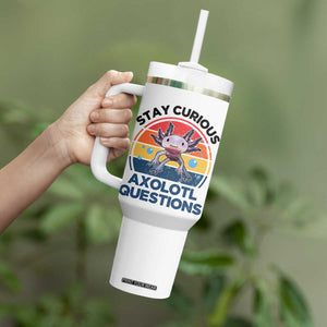 Funny Axolotl Pun Tumbler With Handle I Stay Curious Axolotl Question Retro TS02 Print Your Wear