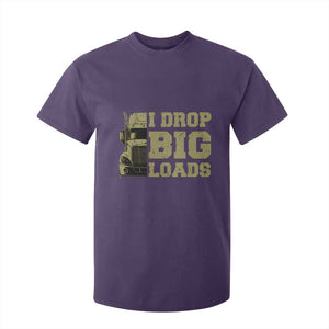 Funny Truck Driver T Shirt For Kid I Drop Big Load Funny Big Rig Semi-Trailer Dad TS02 Purple Print Your Wear