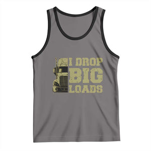 Funny Truck Driver Tank Top I Drop Big Load Funny Big Rig Semi-Trailer Dad TS02 Deep Heather Black Print Your Wear