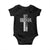 Blessed Papa Christian Cross Baby Onesie Faithful Dad Religious American Flag TS02 Black Print Your Wear
