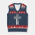 Blessed Papa Christian Cross V-Neck Knit Sweater Vest Faithful Dad Religious American Flag TS02 Navy Red Print Your Wear