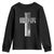 Blessed Papa Christian Cross Youth Sweatshirt Faithful Dad Religious American Flag TS02 Black Print Your Wear