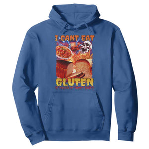 Funny Gluten Intolerance Hoodie I Can't Eat Gluten It Makes My Tummy Hurt Skeleton Meme TS02 Royal Blue Print Your Wear
