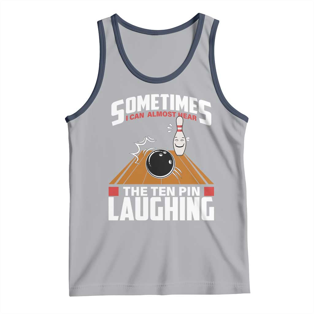 Funny Bowling Tank Top Hear The Ten Pin Laughing Bowler TS02 Athletic Heather Navy Print Your Wear