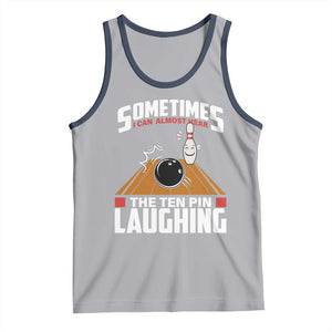 Funny Bowling Tank Top Hear The Ten Pin Laughing Bowler TS02 Athletic Heather Navy Print Your Wear