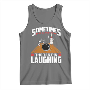 Funny Bowling Tank Top Hear The Ten Pin Laughing Bowler TS02 Black Heather Print Your Wear