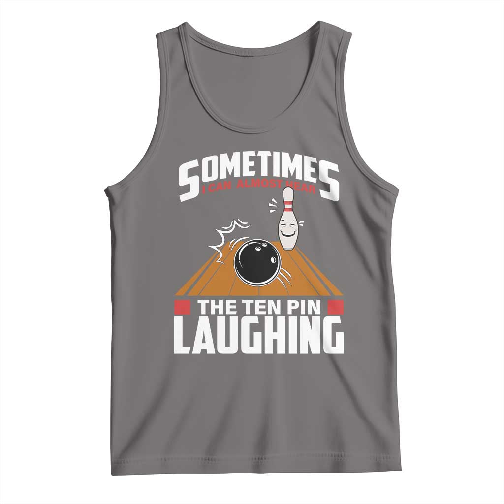 Funny Bowling Tank Top Hear The Ten Pin Laughing Bowler TS02 Deep Heather Print Your Wear