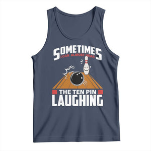 Funny Bowling Tank Top Hear The Ten Pin Laughing Bowler TS02 Navy Print Your Wear