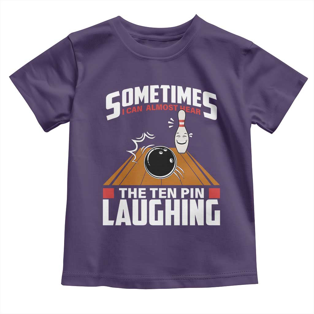 Funny Bowling Toddler T Shirt Hear The Ten Pin Laughing Bowler TS02 Purple Print Your Wear