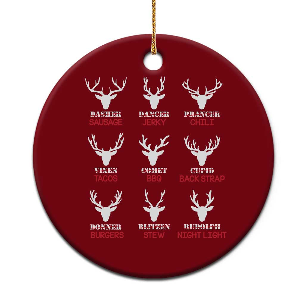 Funny Deer Hunting Ceramic Ornament Hunter of All Santa's Reindeer TS02 1pc Red Print Your Wear
