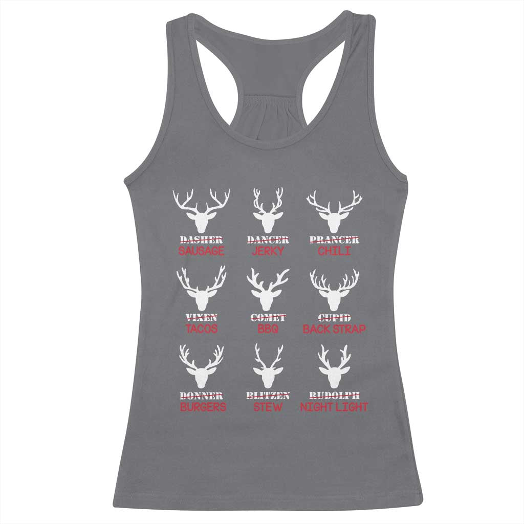 Funny Deer Hunting Racerback Tank Top Hunter of All Santa's Reindeer TS02 Charcoal Print Your Wear