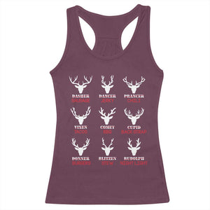 Funny Deer Hunting Racerback Tank Top Hunter of All Santa's Reindeer TS02 Maroon Print Your Wear