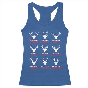 Funny Deer Hunting Racerback Tank Top Hunter of All Santa's Reindeer TS02 Royal Blue Print Your Wear