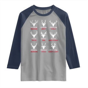 Funny Deer Hunting Raglan Shirt Hunter of All Santa's Reindeer TS02 Sport Gray Navy Print Your Wear