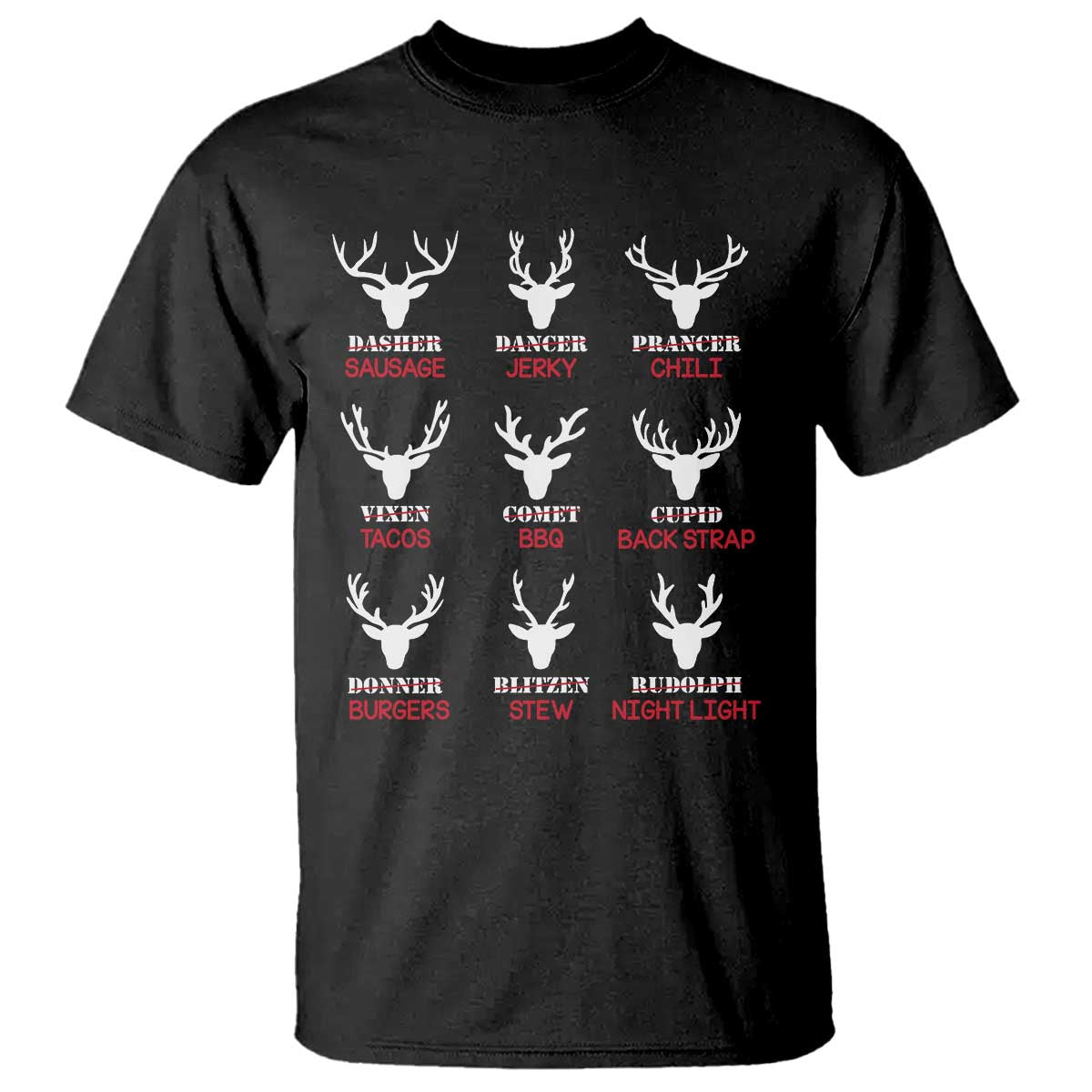 Funny Deer Hunting T Shirt Hunter of All Santa's Reindeer TS02 Black Print Your Wear