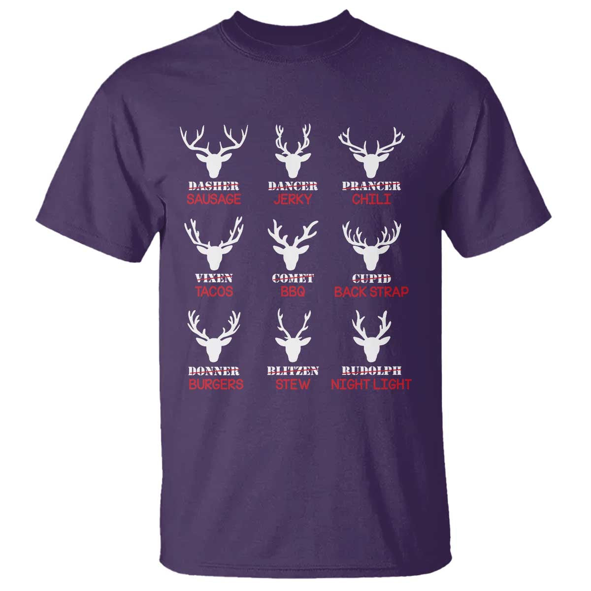 Funny Deer Hunting T Shirt Hunter of All Santa's Reindeer TS02 Purple Print Your Wear