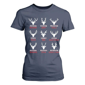Funny Deer Hunting T Shirt For Women Hunter of All Santa's Reindeer TS02 Navy Print Your Wear