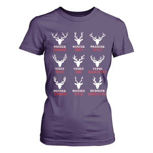 Funny Deer Hunting T Shirt For Women Hunter of All Santa's Reindeer TS02 Purple Print Your Wear